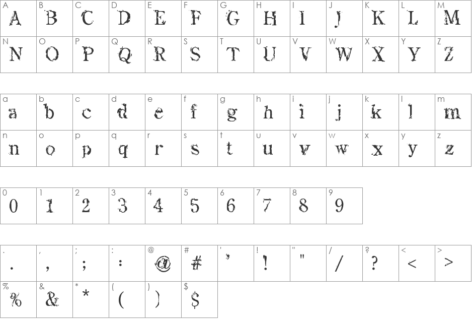 Sea Dreams font character map preview