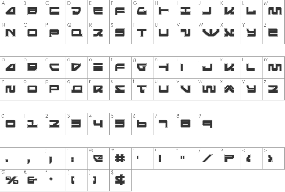 Searider Falcon Pro font character map preview