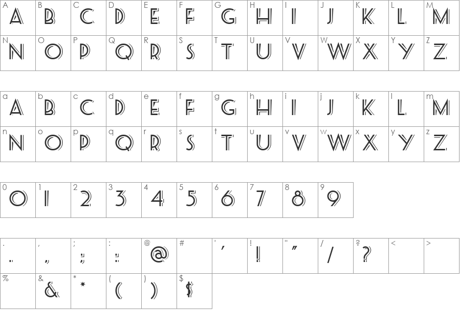 SeasideResortNF font character map preview