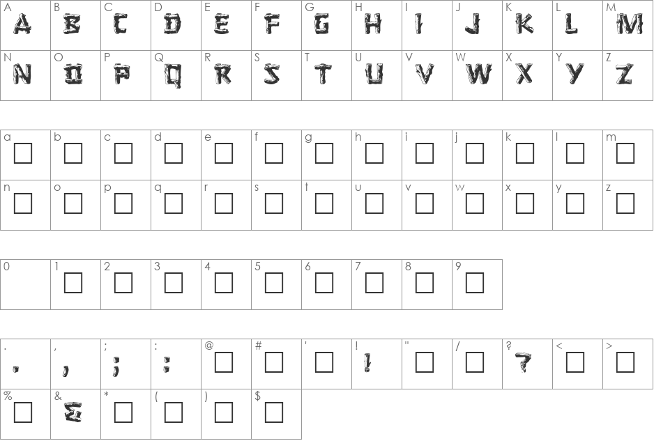 Seattle font character map preview