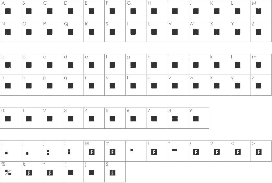 SEDICI font character map preview