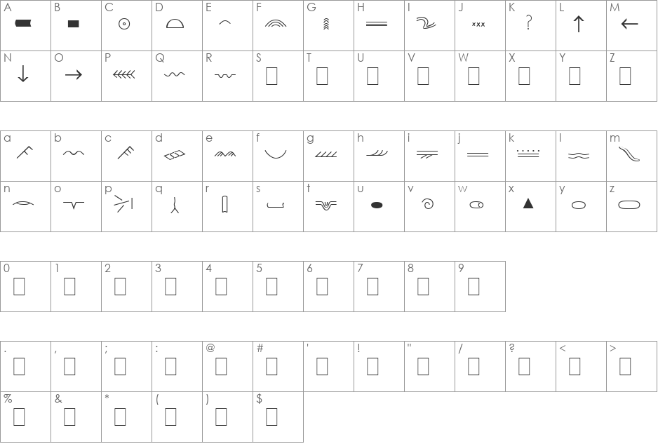 SedimentaryFont font character map preview