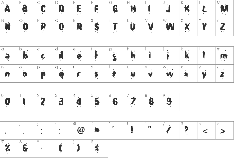 SeedPeople font character map preview