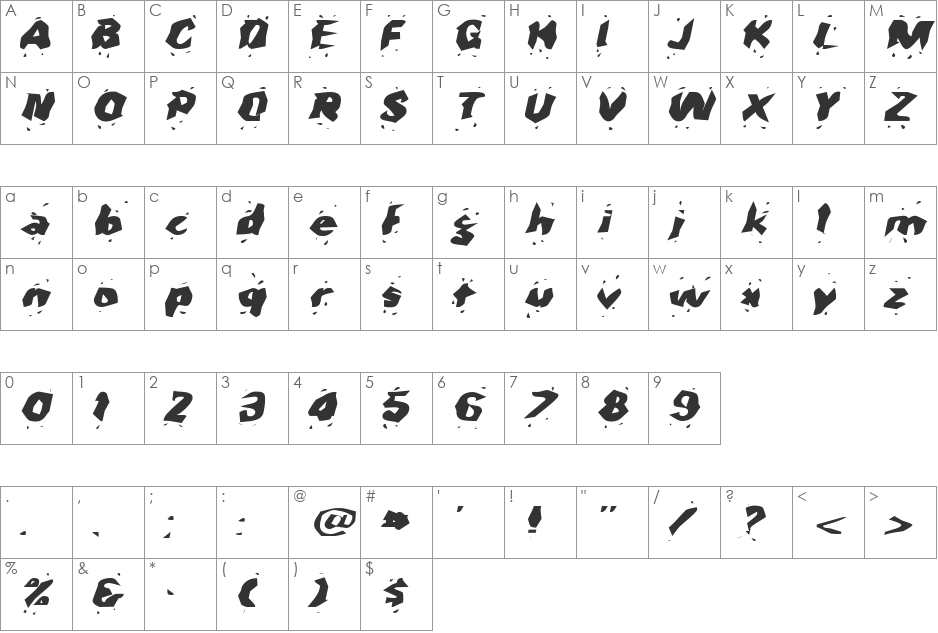 SeedPeopleExtended font character map preview