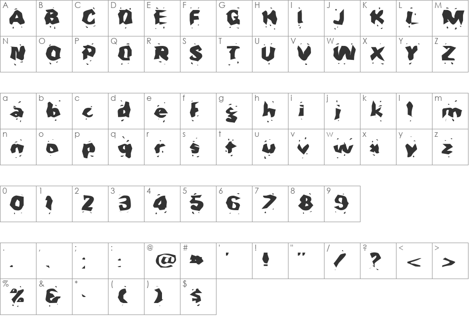 SeedPeopleExtended font character map preview