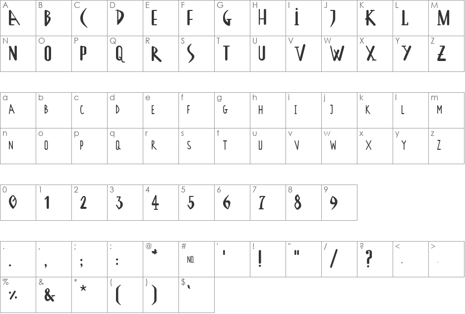 SEEDS by Agent C font character map preview