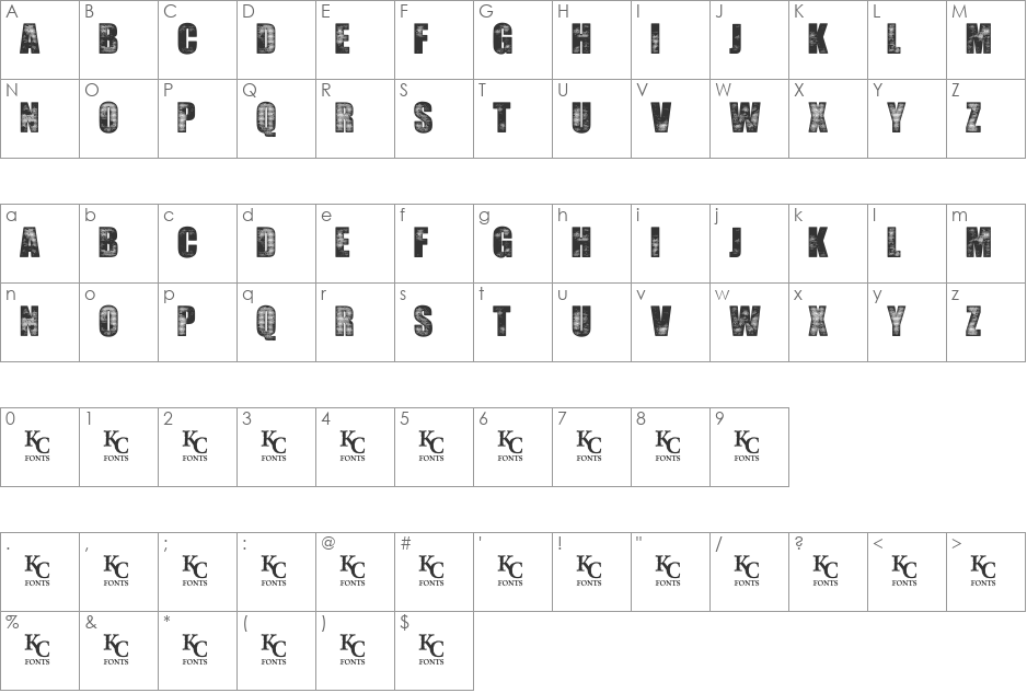 Seedy Motel font character map preview