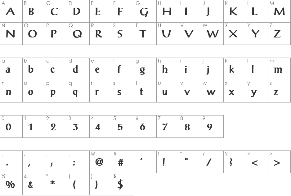 Seeing Things 2 font character map preview