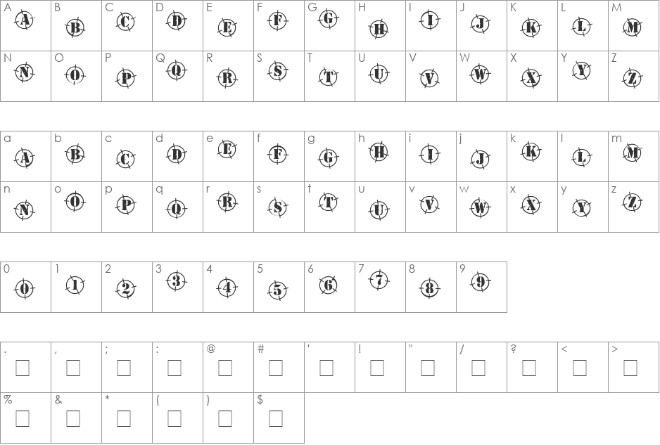 SeeTheBeast font character map preview