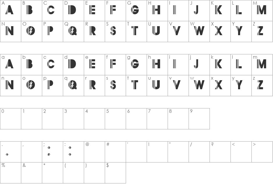 Segurl 1.0 font character map preview