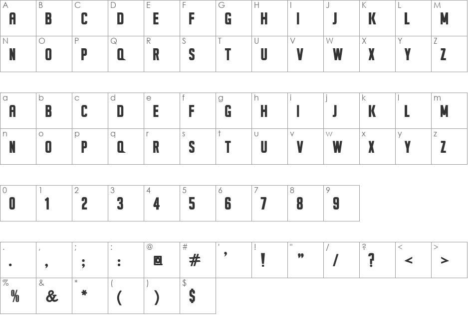 Seils Sans font character map preview