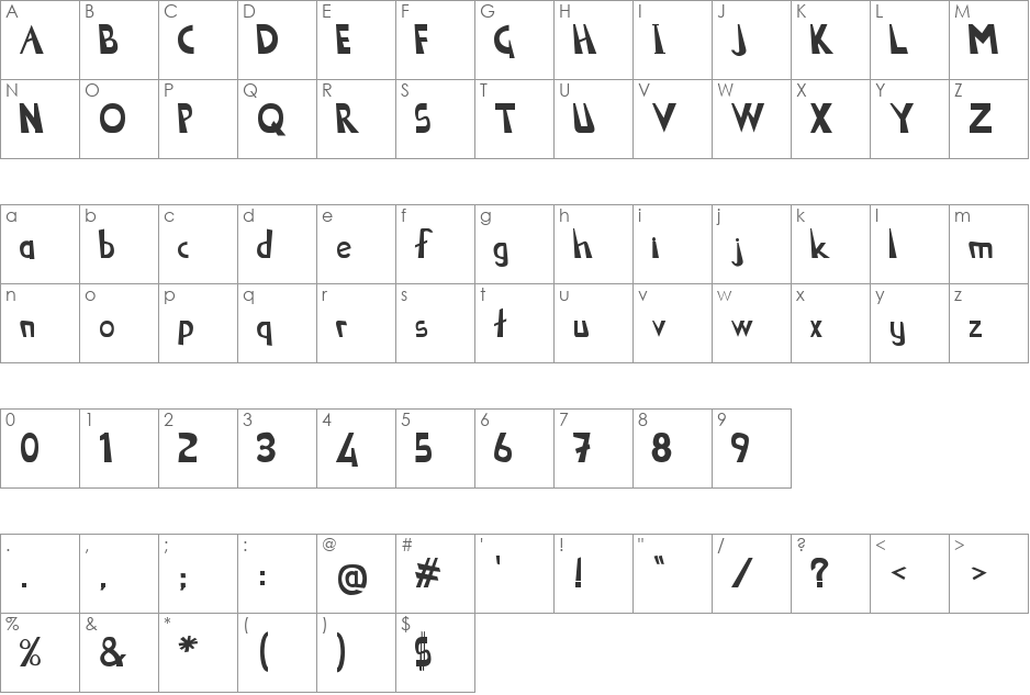 Sekooo font character map preview