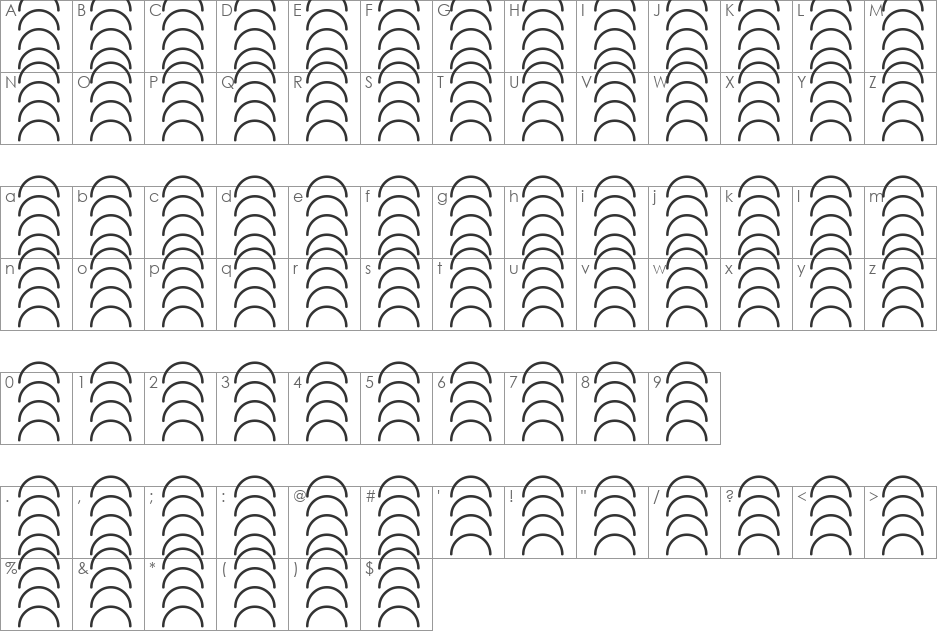 semant46 font character map preview