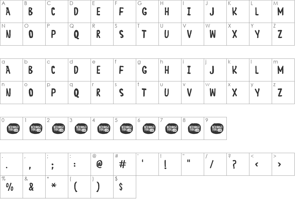 BARRICADA font character map preview