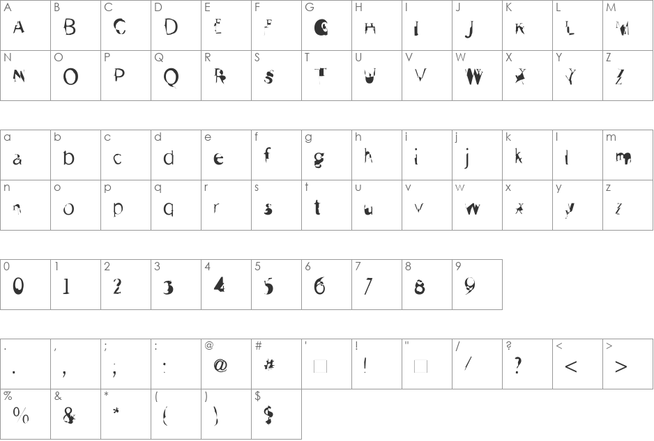 SemiSans font character map preview