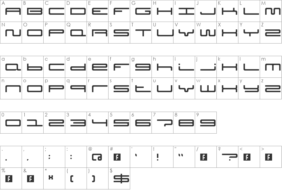 Septober font character map preview