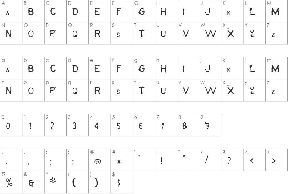 Serapis font character map preview