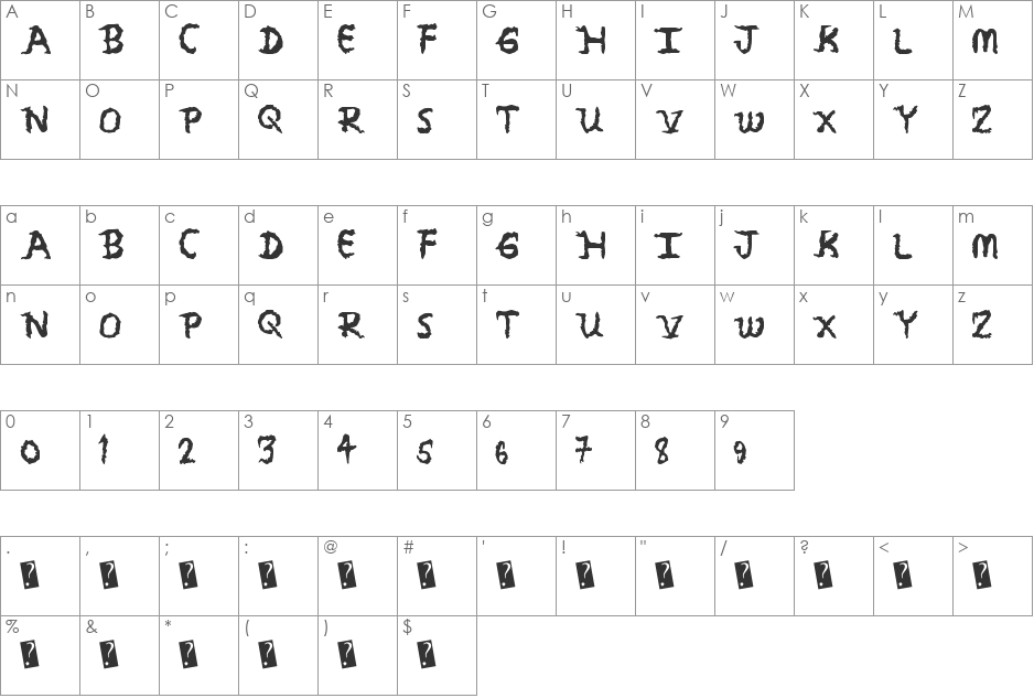 SerialLover font character map preview
