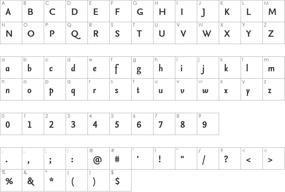 SeriaSansLf-BoldItalic font character map preview