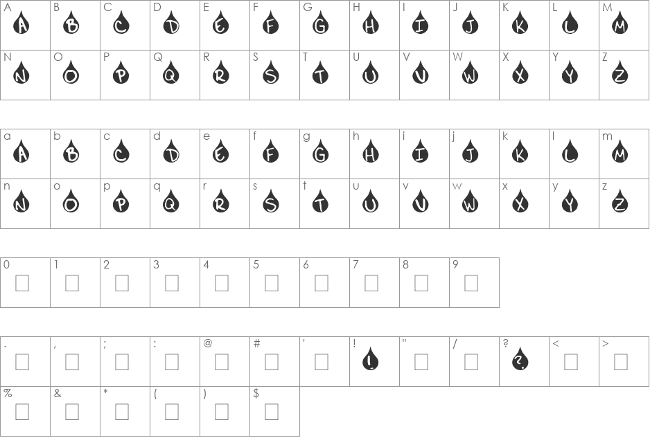 AdLib font character map preview