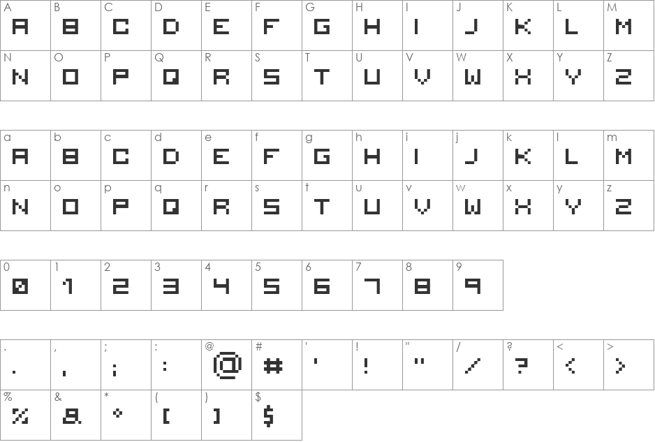 serious4b font character map preview