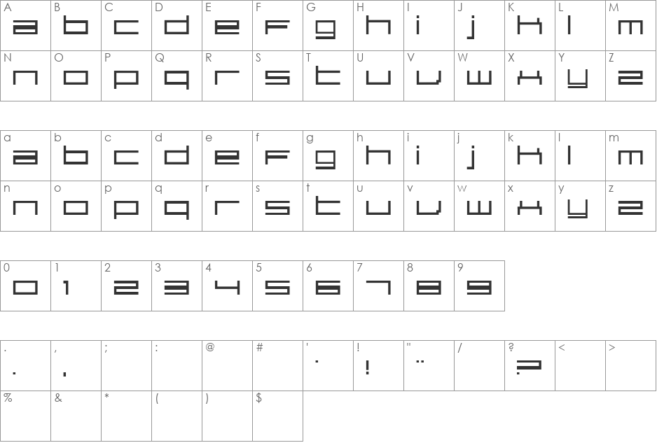 Seriously Bold font character map preview