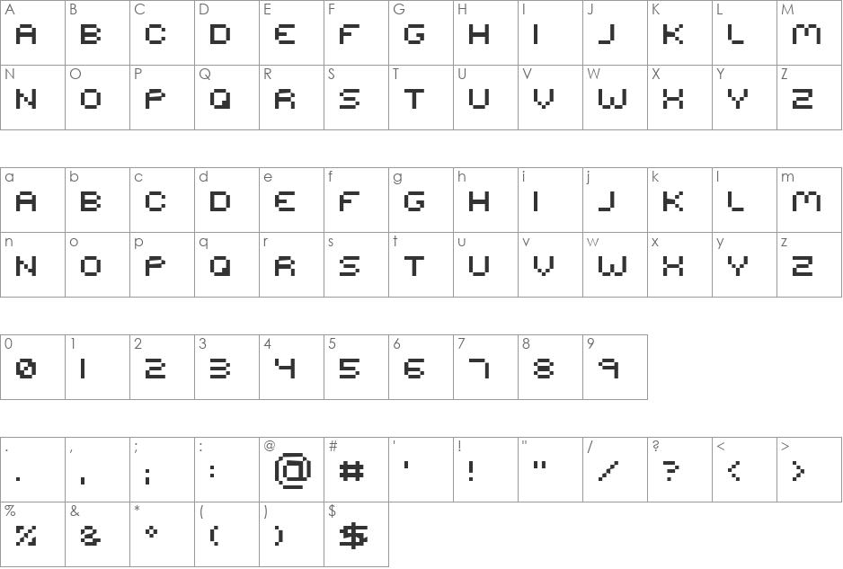 seriousr4b font character map preview