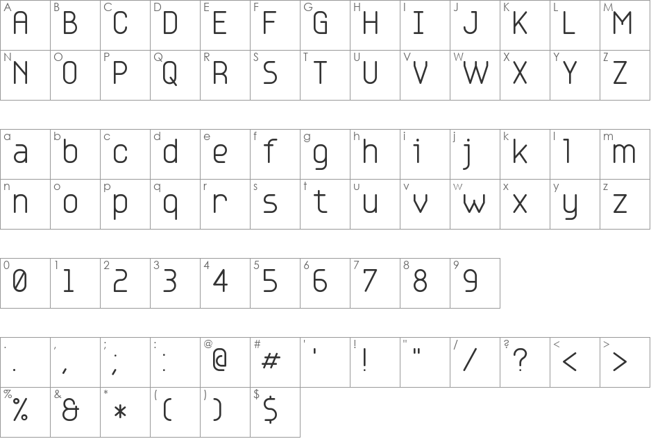 Base6 font character map preview