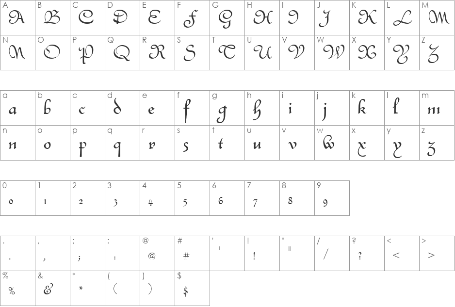 Base:Christmas font character map preview