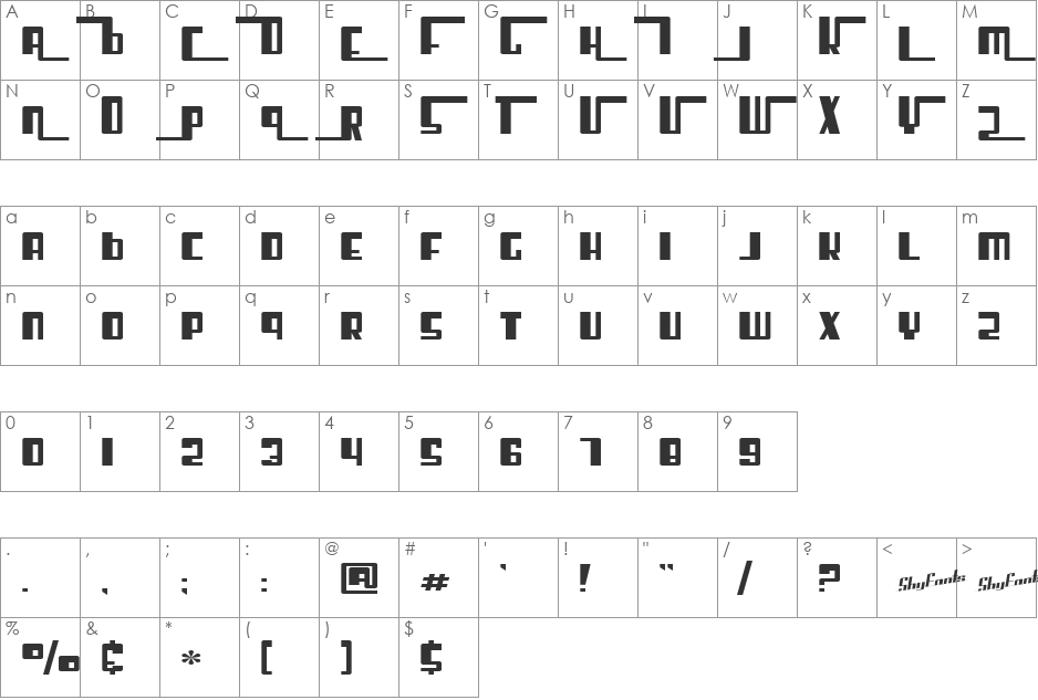 SF Cosmic Age Upright font character map preview