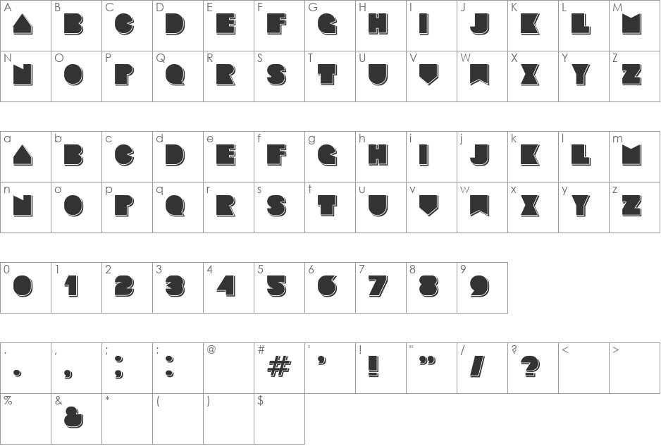 Basenglah font character map preview