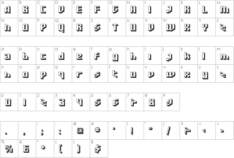 SF Funk Master font character map preview
