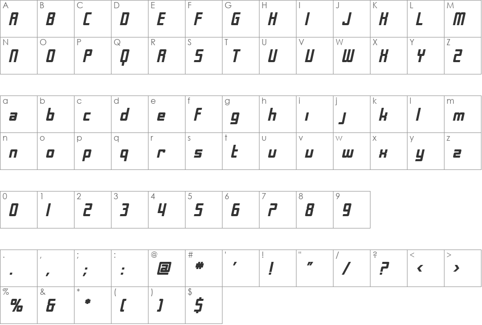 SF Laundromatic font character map preview
