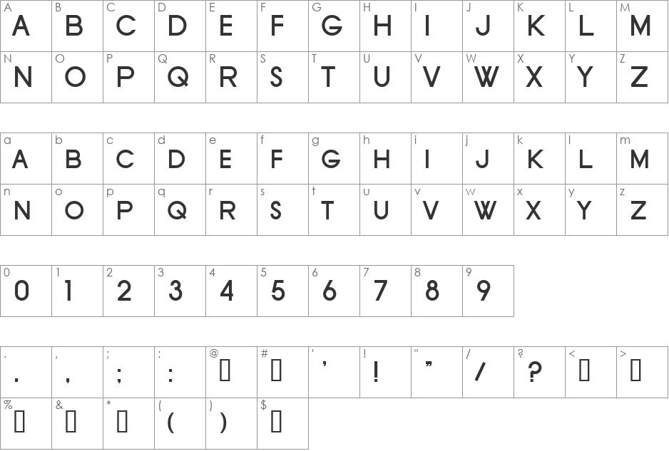 SF Old Republic SC font character map preview
