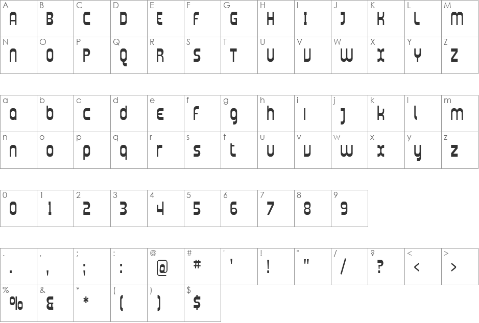 SF Plasmatica Cond font character map preview