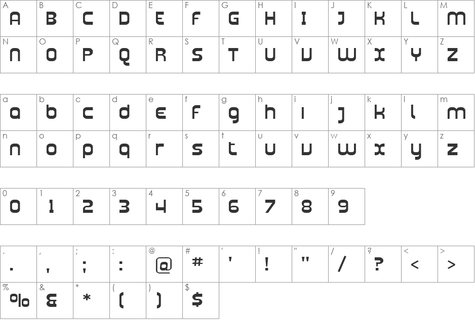SF Plasmatica Ext font character map preview