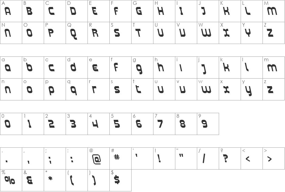 SF Plasmatica Rev font character map preview