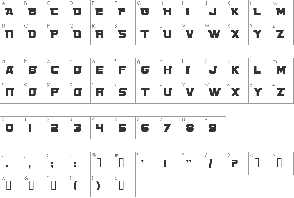 SF Sports Night NS AltUpright font character map preview