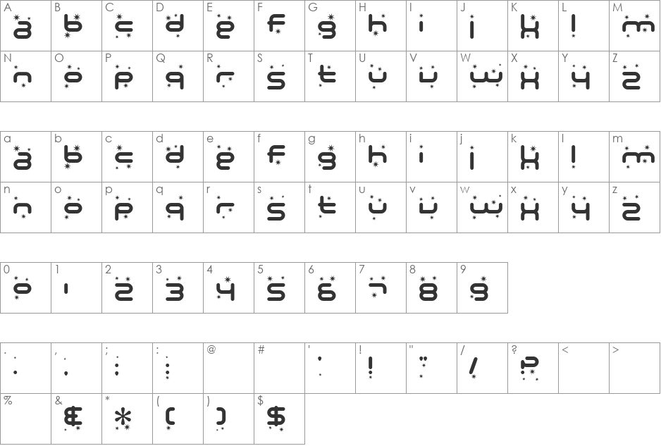 SF Technodelight NS font character map preview
