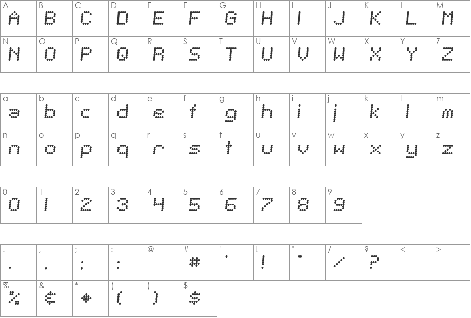 SF Telegraphic font character map preview