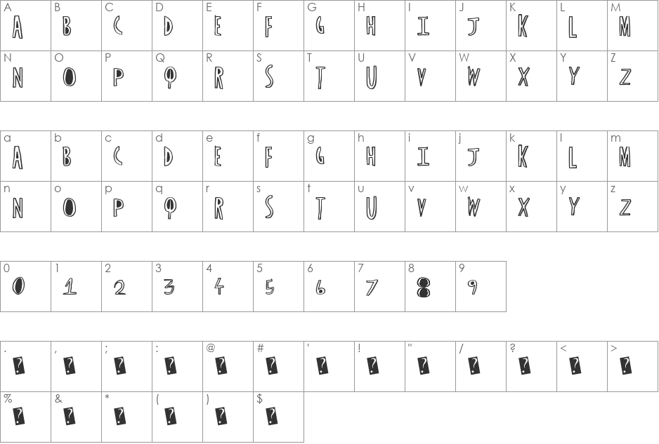 BasicHeader font character map preview