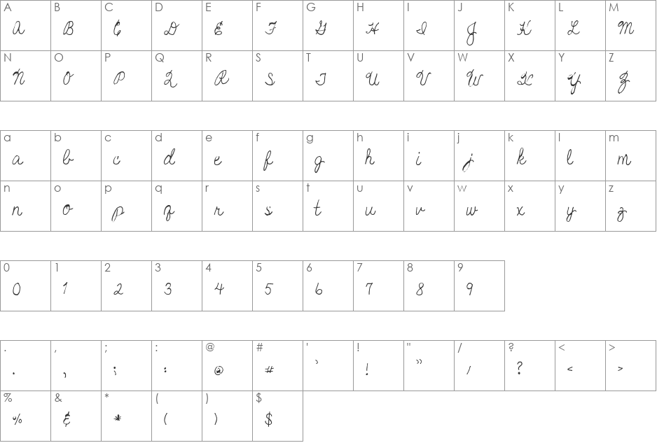 SF-Bobbi2 font character map preview