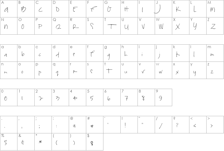 SF-Jojo2 font character map preview