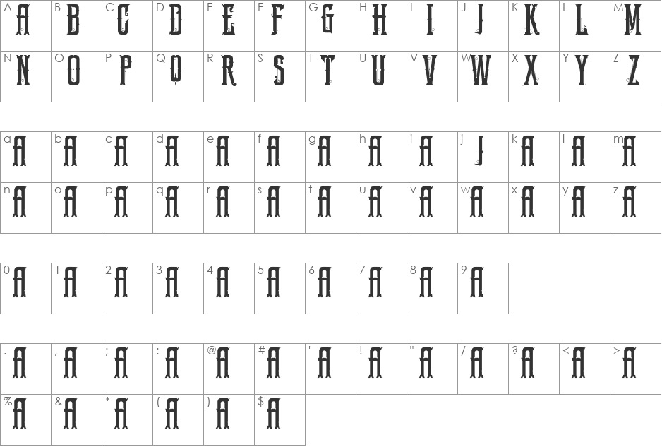 sg font character map preview