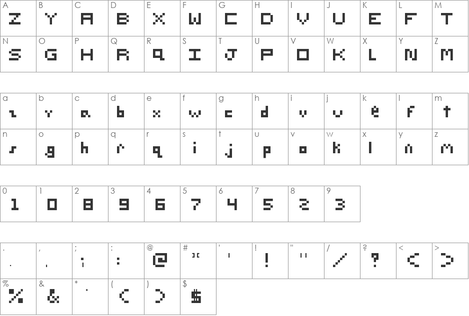 sg_enfx font character map preview