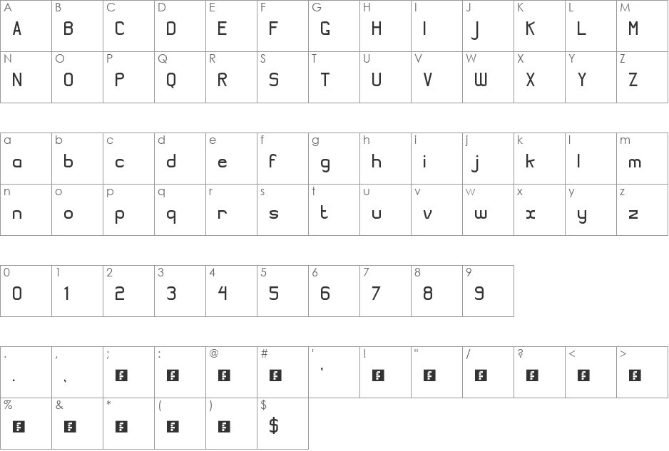 Shaak Sans font character map preview