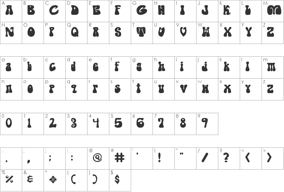 Shagadelic - ( font character map preview