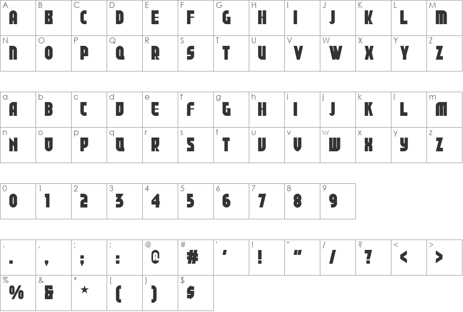 Shall We Gdansk NF font character map preview