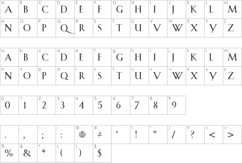 ShangoBold font character map preview