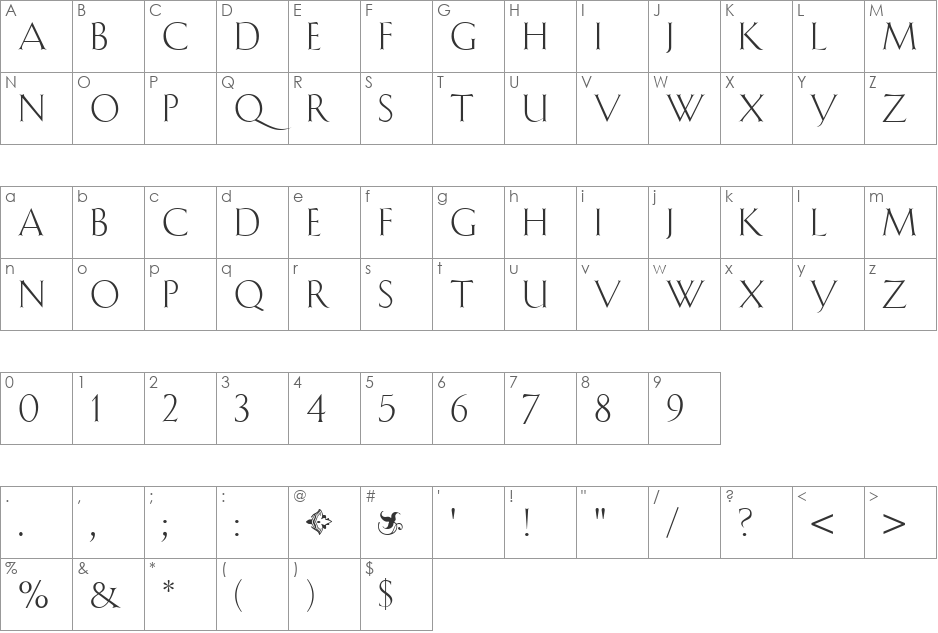 ShangoRegular font character map preview
